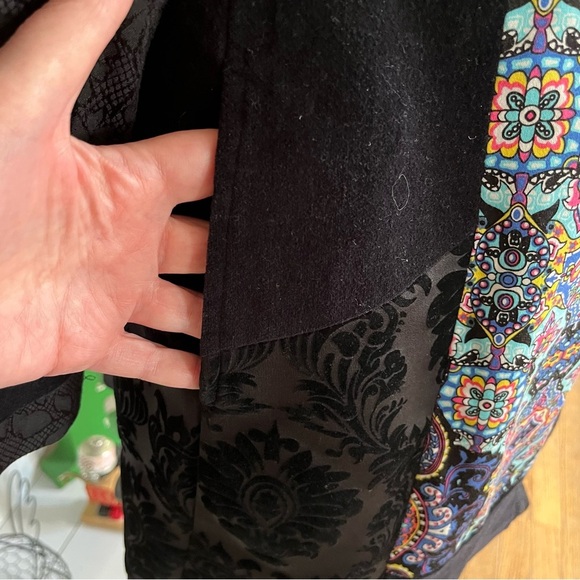 Bny’s Bunny’s Mixed Media Jacket Coat Woman’s Size 40 US M Brocade Velvet Unique - Picture 6 of 10